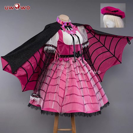 PÅ LAGER UWOWO Monster High: Draculaura Cosplay Kostume Pink Kostume Vampiree Kvinde Lille Djævel Cosplay Halloween Kostumer L