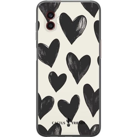 Kompatibel Mobilcover til Samsung Samsung Galaxy Xcover6 Pro Cactus and Friends - Bold Black Love Pattern