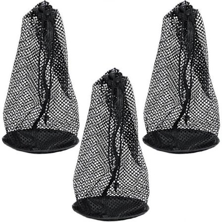 3x Golfpallolaukku Nyloninen Kiristysnyörillinen Verkkopussi Golfpallojen Säilytyslaukku, johon mahtuu 48-56 golfpalloa