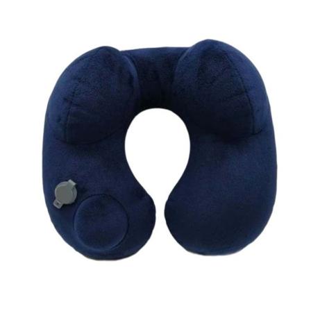 Mjuk bekväm resekudde Automatisk pressande uppblåsbar hopfällbar utomhuskudde Navy blue 35*30*15cm