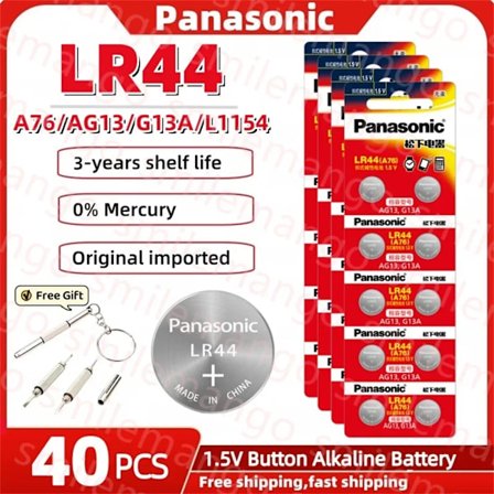 Panasonic 2-50PCS AG13 paristo A76 LR44 357 SR1154 SR44 LR 44 1,5 V alkaliparistot kellolaskimeen lelunappinappikenno