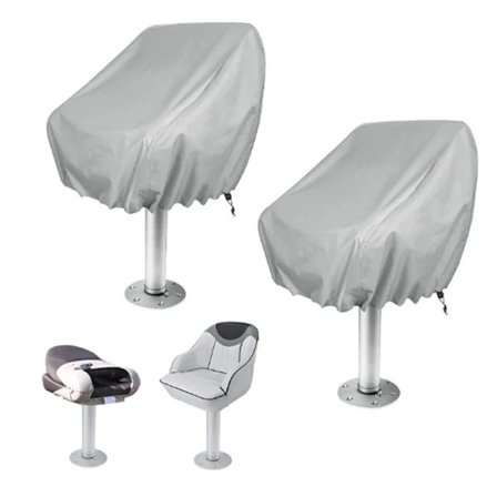 【PP】2-pak overtræk, vandtæt udendørs piedestal ponton kaptajn bådbænk stoleovertræk, Oxford stof ror stoleovertræk - perfekt