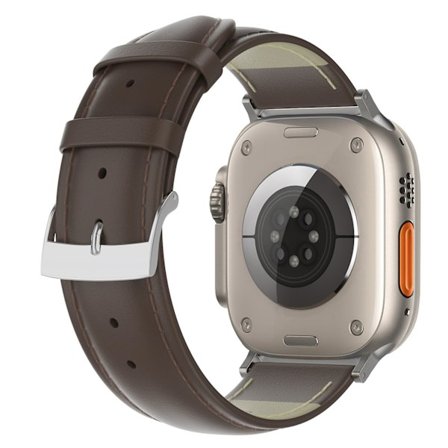 Äkta Läder Armband Apple Watch 42/41/40/38 mm Mörk Brun