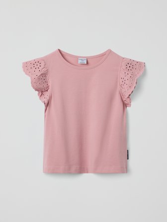 Polarn O. Pyret - Top with lace sleeves - 92 - Childrenswear - pink