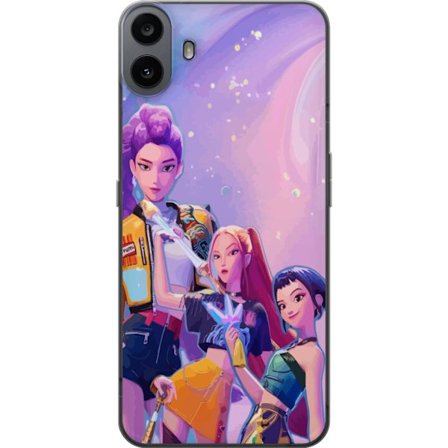 Kompatibel Mobilcover til Nothing CMF Phone 1 Futuristiske pop-divaer i neonfarver med magiske detaljer mod en drømmende galaksebaggrund