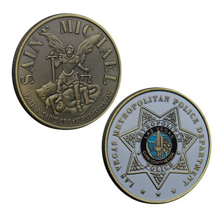 Saint Michael Minnemynt, Beskyttelseshelgen for politi, Militærmynt, Erkeengel Michael Mynt, Las Vegas politimynt