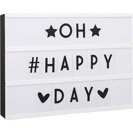 Led A4 -valotaulu I Usb ja paristo I 96 koristekirjainta mustana, mukaan lukien symbolit I Valotaulu I Kirjainlaatikko I Valokyltti