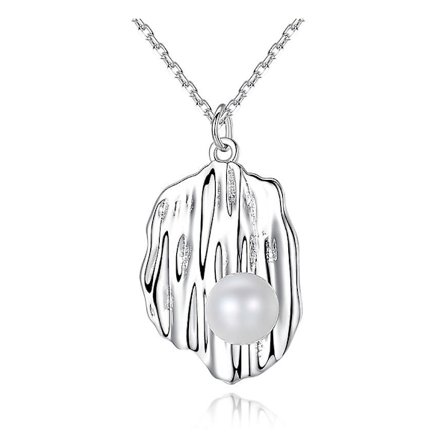 Perlehalskæder til kvinder, perlevedhæng halskæde sterlingsølv kæde enkelt perlehalskæde smykker gaver til jul jubilæum fødselsdag