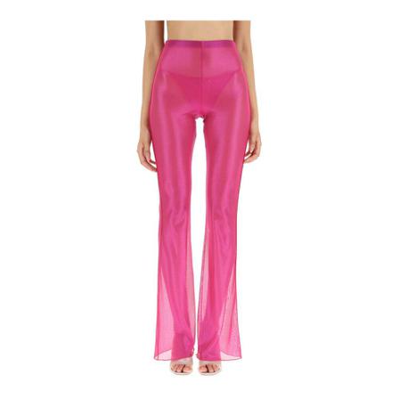 Oseree flare pants in metallic mesh fabric , Roze , Dames , Maat: L