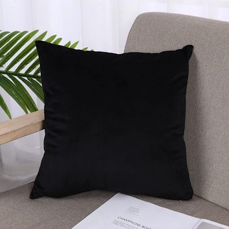 /EA/Sett med 2 putetrekk 45x45cm dekorative Chenille sofaputetrekk Soveromsdekorasjon Firkantet ensfarget farge for stol, bil, skrivebord, svart,