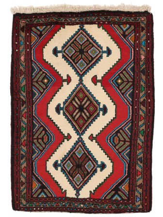 Oriental Asadabad Rug 82X115 Black/Dark Red Wool, Persia