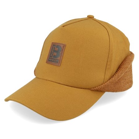 Brixton - Beige earflap Caps - Builders Gold A-Frame Earflap @ Hatstore