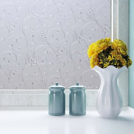 3D Vinduefilm Glasering Anti-Glare Film Statisk Film Selvklæbende Beskyttelse til Køkken Kontor Soveværelse Badeværelse 45 x 200 CM