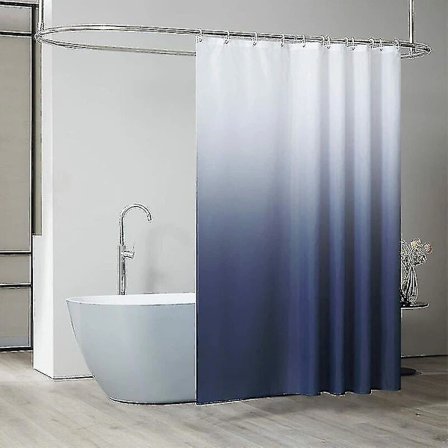 Duschdraperi 200x200 cm med 16 krokar, extra brett, viktat, mögelresistent, mörkblått, vattentätt, stort duschdraperi, polyestertyg