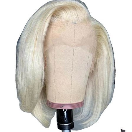 Spetsfrontperuk, brasilianskt mänskligt hår, rak stil, 613, 16 tum, leverans inom 3-5 dagar