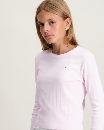 Tommy Hilfiger POINTELLE TOP LS Rosa Tops/Blusen Mädchen - Kids Brand Store