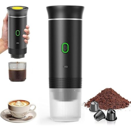 1-i-1 espressomaskin, kaffemaskin for flere kapsler, 4-6 min automatisk oppvarming, små kapsler, store kapsler, malt kaffe