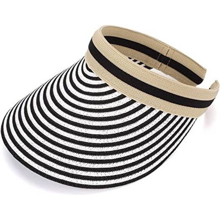 Dame Sommerhat Bredskygget Strand Solhat Sort Halmhat