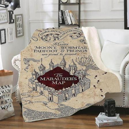 100*130cm Tjock Pläd för Vuxna och Barn, Harry Potter Fleece Pläd Supersoft Sherpa Pläd för Säng och Soffa