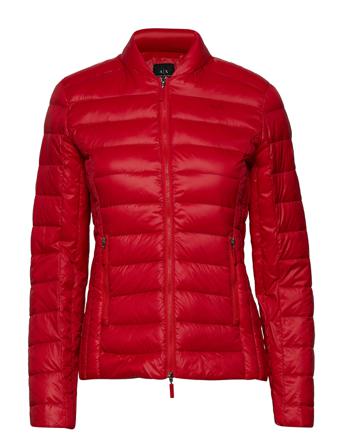 Woman Woven Down Jacket Vuorillinen Takki Topattu Takki Punainen Armani Exchange