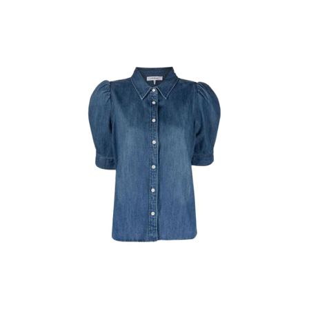 Frame Voluminous Puff Shirt , Blauw , Dames , Maat: L