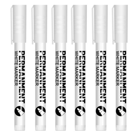 Hvid malermarkør til sten, keramik, træ, glas og stof [YDE]