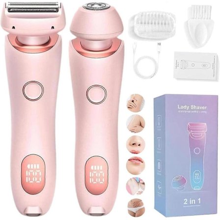 Elektrisk rakapparat för kvinnor, 2-i-1 elektrisk vattentät rakapparat för kvinnor