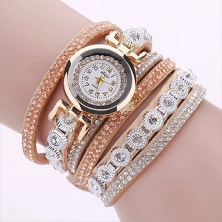 Round Watch Armband Klockor BEIGE