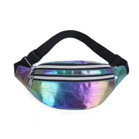 Färgglad Laser Dam Midjeväska, Outdoor One Shoulder