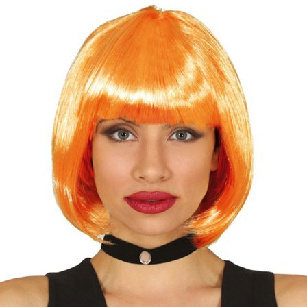 Lyhyt Peruukki Otsatukalla Oranssi