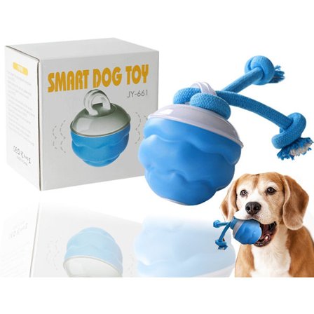 Slitesterk, oppladbar hundeball med tau for smarte hunder - Automatisk stemmerull - Kompatibel med alle raser