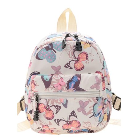 Mini Ryggsäck för Kvinnor Y2K Fjärilsmönster Nylon Vattentät Shoppingväska Dam Handväska Skolväska för Tonårsflickor~05605