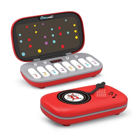 Portabel Musikrytm Spelmaskin – Multifunktionell Pocket Piano med 7 Färgglada Knappar, Musikleksak, Lekfull Design, Piano Tangentbord, Leksak