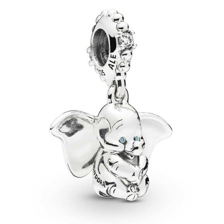 Äkta S925 Herr Dam Sterling Silver Dumbo Hänge Berlock