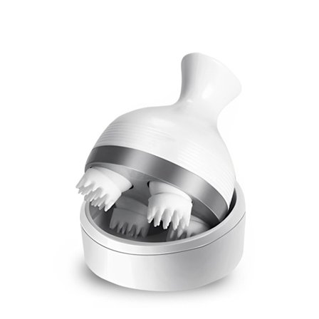 Elektrisk hovedmassager, 4 hastighedstilstande, genopladelig, hvid