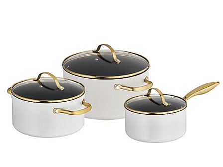 INVITE Grytesett med Lokk 3 Deler 2,3L/3,3L/5,7l Noble Stone