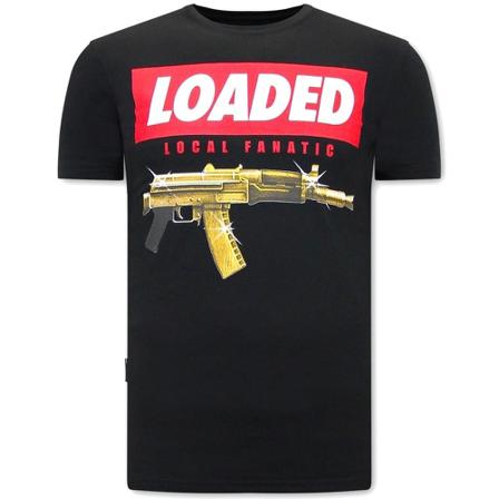 Local Fanatic T-Shirt Med Tryck Loaded Gun svart, Herr, Herr, Storlek: XL