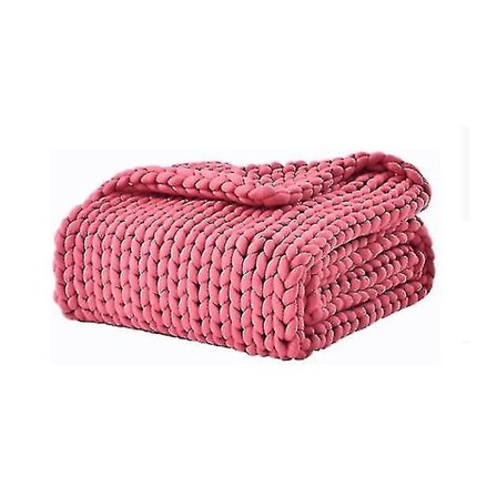 Stort chunky strikket tykt tæppe, garn uld kaste sofa tæppe