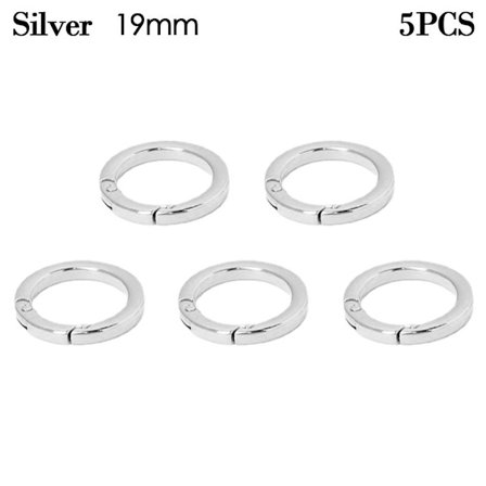 5 st Spring-O-Ring Spännen Karabiner Väskor Handväskor SILVER 19MM