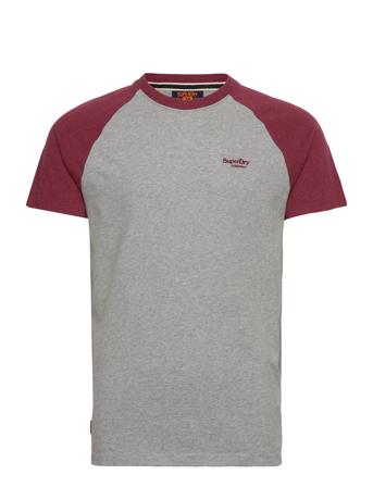 Essential Logo Baseball Tshirt Tops T-Kortærmet Skjorte Grey Superdry