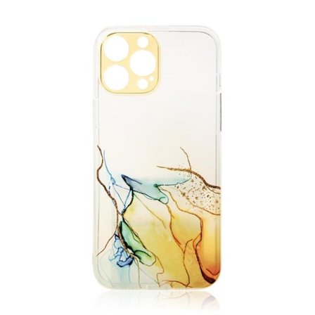 iPhone 13 Pro Max Skal Gel Marble - Orange
