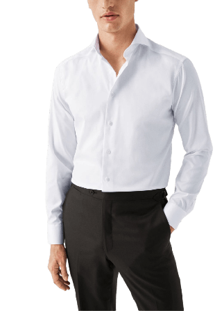 Eton Signature Twill-skjorta Slim Fit, Extreme Cut Away-krage Skjortor Herr Vit 40