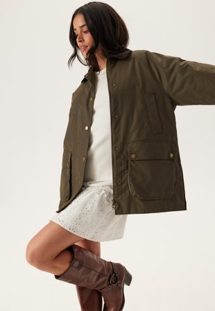 GANT - Waxed Cotton Barn Jacket - Green Lagoon - Kläder - - Bubbleroom