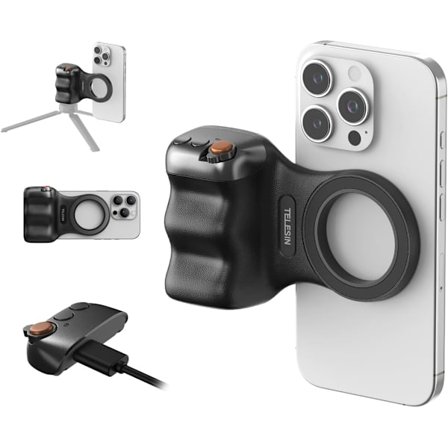 Magnetisk Kamerahåndtak for Mobil – Bluetooth Utløser, Ergonomisk Mobilkamerahåndtak