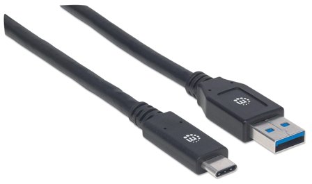 Manhattan USB-C 3.1 Gen1 cable, USB C/USB A M/M 3m black