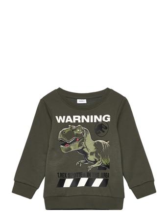 Nmmnat Jurassic Sweat Bru Noos Sky Tops Sweat-shirts & Hoodies Sweat-shirts Green Name It