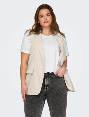 ONLY Carmakoma Carmoster S/S Fold Up Top Jrs Noos - White - 50-52