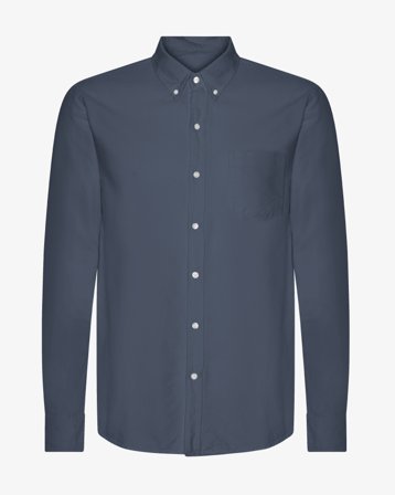 Organic Button Down Shirt - Petrol Blue XL