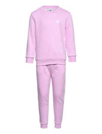 Adicolor Crew Set Sets Sweatsuits Rosa Adidas Originals
