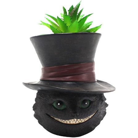 Svart Katt Planteringskärl, Söt Tecknad Blomkruka med Dränering för Suckulenter Bonsai Växter Hem Skrivbord Trädgårdsinredning